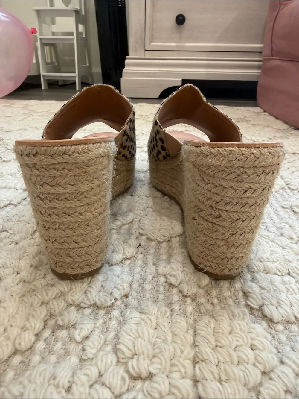 Dolce Vita Leopard Print Open-Toe Espadrille Slide Mules in Tan and Black